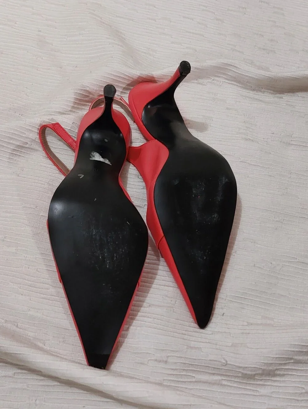 Women's Pointed Slingback Heels in Coral Pink Size 39